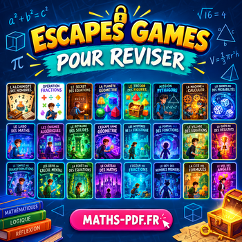 Exercices de maths corrigés sous forme d'escape game avec MATHS PDF.