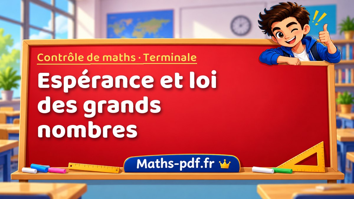 Espérance et loi des grands nombres – Contrôle de maths niveau Terminale sur Maths-pdf.fr