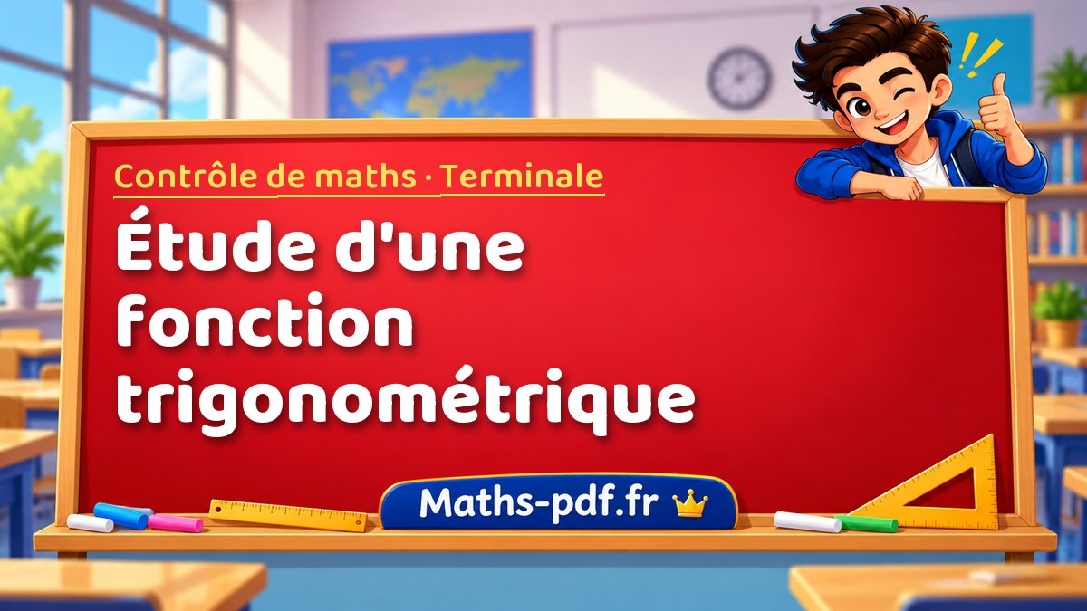 Étude d'une fonction trigonométrique – Contrôle de maths niveau Terminale sur Maths-pdf.fr