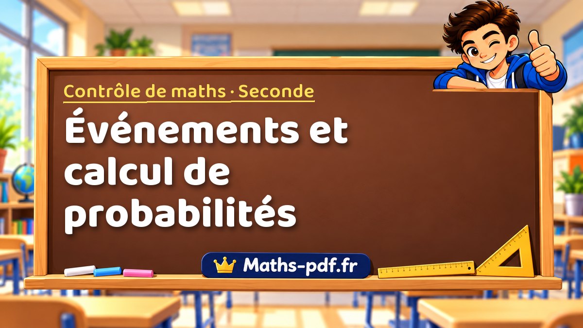 Événements et calcul de probabilités – Contrôle de maths niveau Seconde sur Maths-pdf.fr