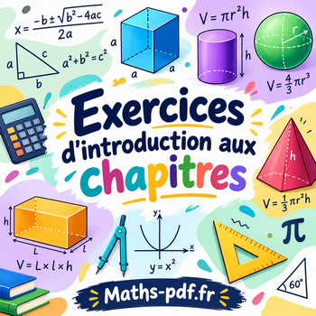 Exercices Maths PDF d'introduction des chapitres.
