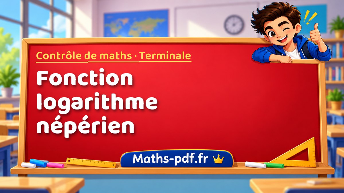 Fonction logarithme népérien – Contrôle de maths niveau Terminale sur Maths-pdf.fr