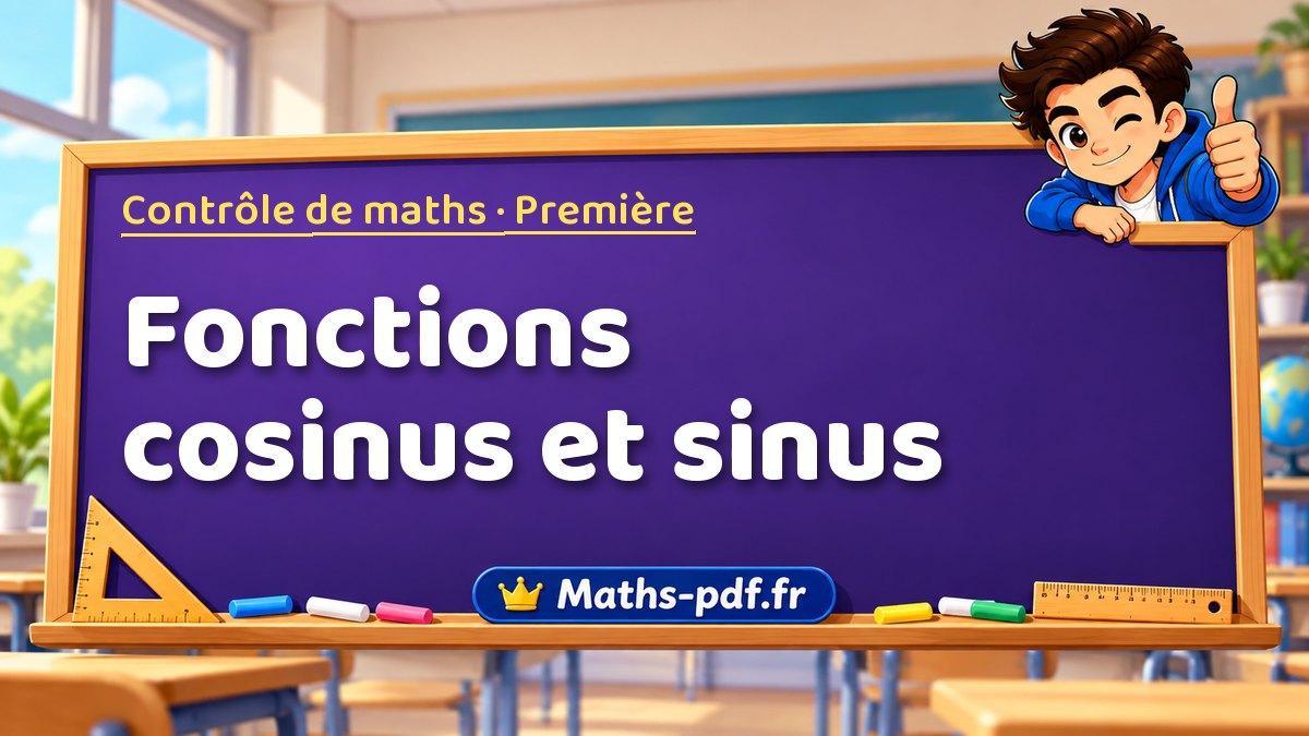 Fonctions cosinus et sinus – Contrôle de maths niveau Première sur Maths-pdf.fr
