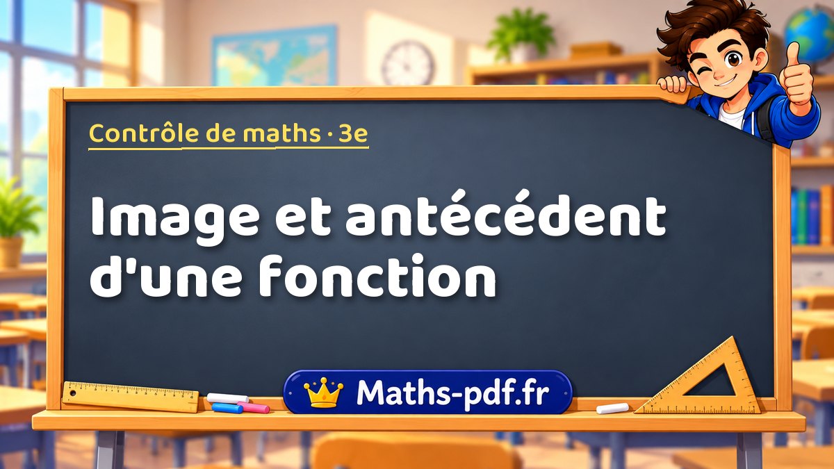 Image et antécédent d'une fonction – Contrôle de maths niveau 3e sur Maths-pdf.fr