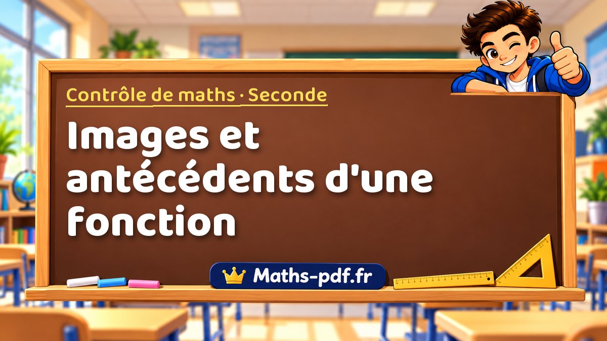 Images et antécédents d'une fonction – Contrôle de maths niveau Seconde sur Maths-pdf.fr