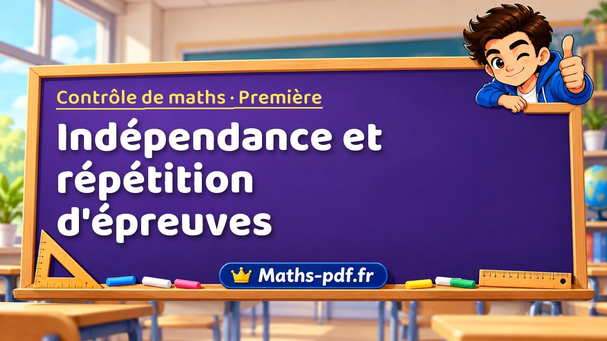 Indépendance et répétition d'épreuves – Contrôle de maths niveau Première sur Maths-pdf.fr