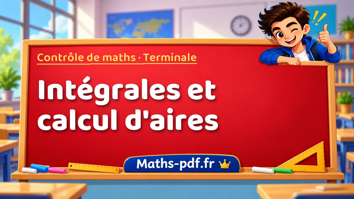 Intégrales et calcul d'aires – Contrôle de maths niveau Terminale sur Maths-pdf.fr