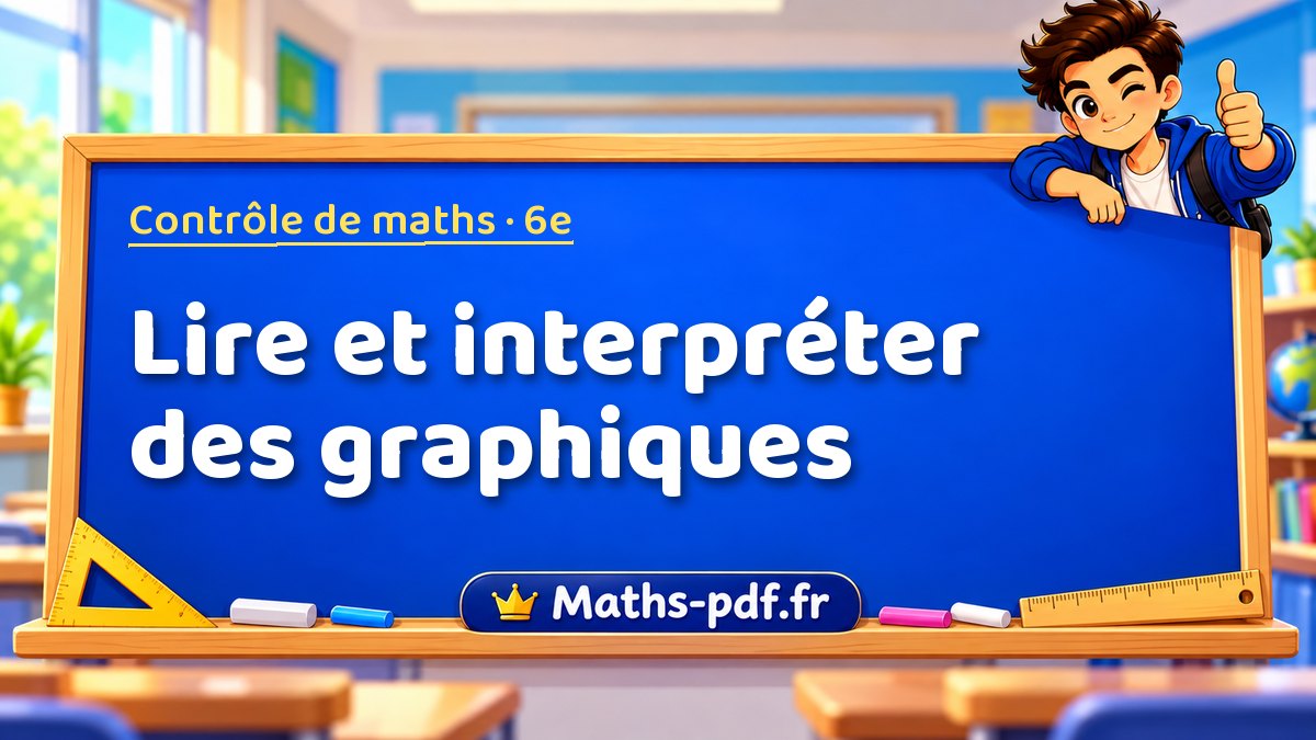 Lire et interpréter des graphiques – Contrôle de maths niveau 6e sur Maths-pdf.fr