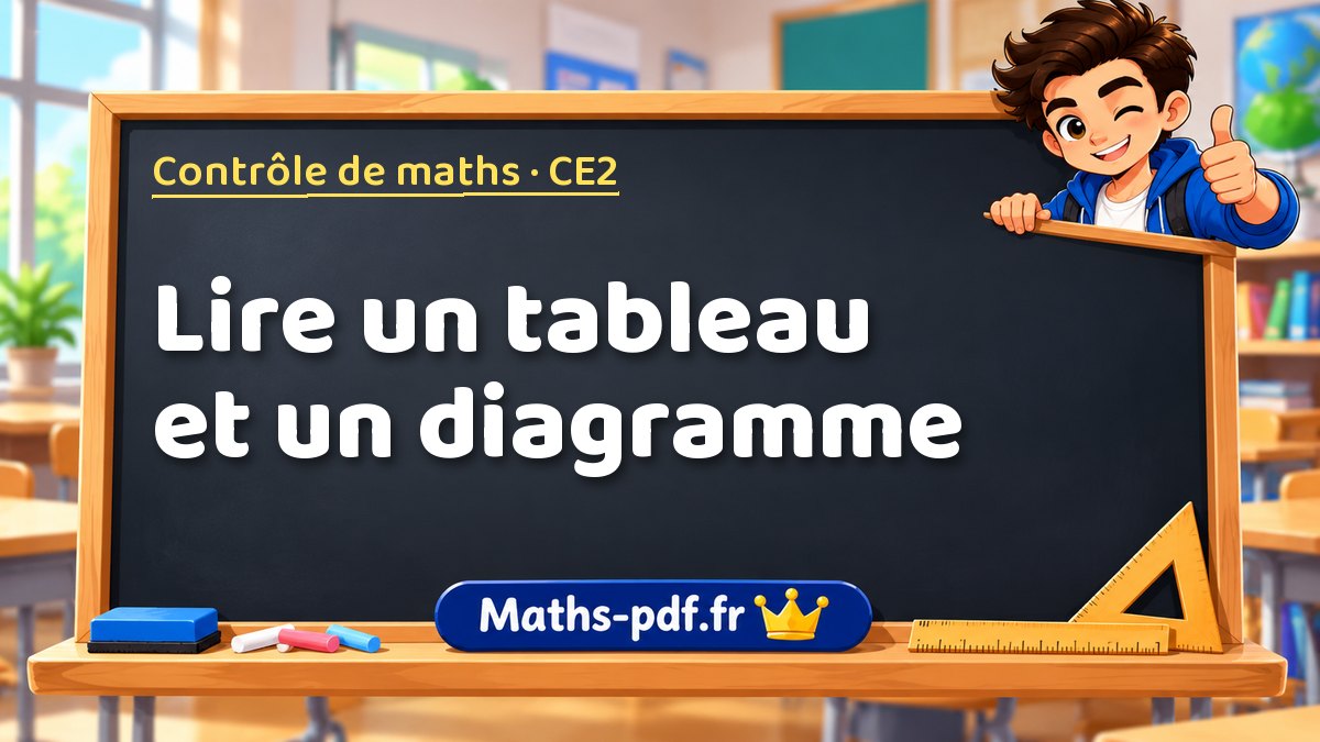 Lire un tableau et un diagramme – Contrôle de maths niveau CE2 sur Maths-pdf.fr