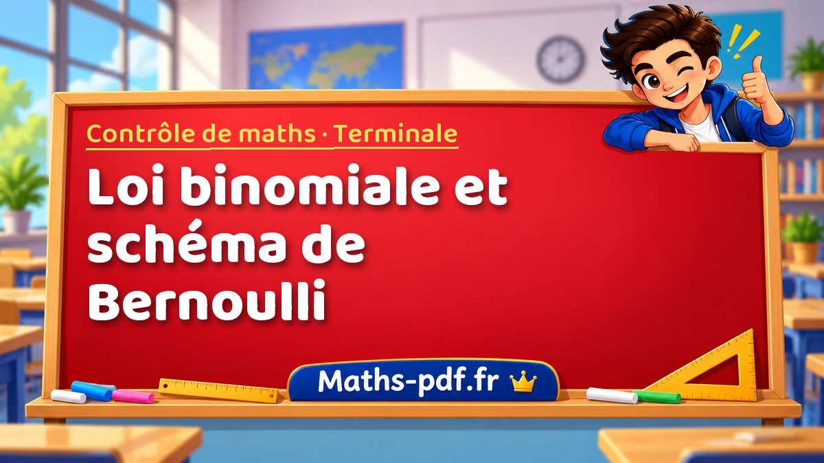 Loi binomiale et schéma de Bernoulli – Contrôle de maths niveau Terminale sur Maths-pdf.fr