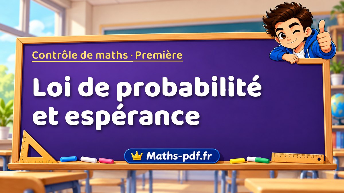 Loi de probabilité et espérance – Contrôle de maths niveau Première sur Maths-pdf.fr