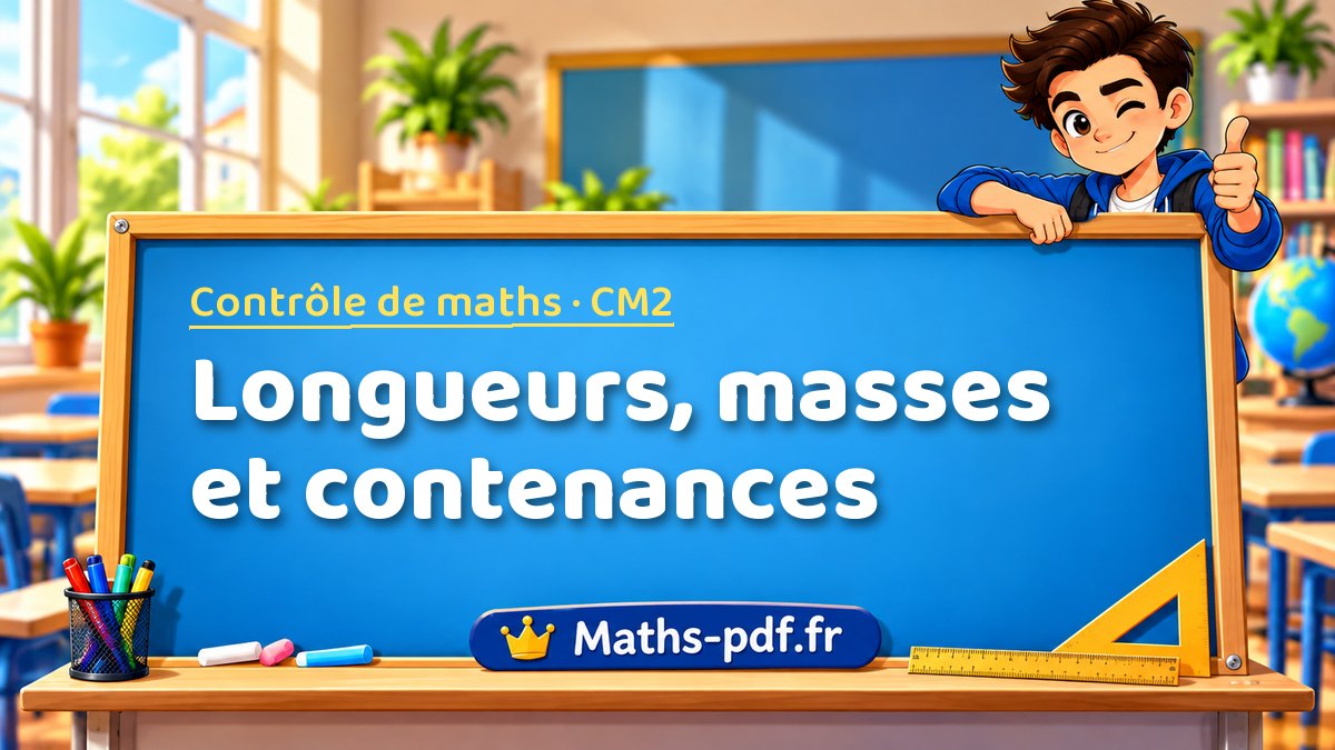 Longueurs, masses et contenances – Contrôle de maths niveau CM2 sur Maths-pdf.fr