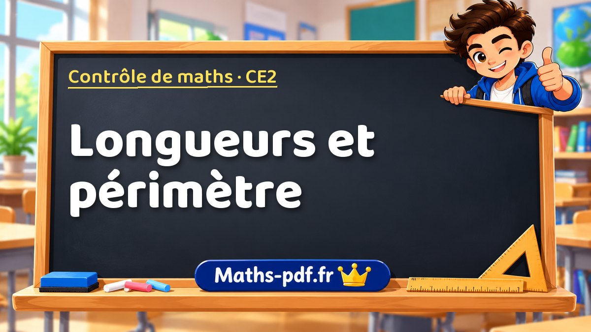 Longueurs et périmètre – Contrôle de maths niveau CE2 sur Maths-pdf.fr