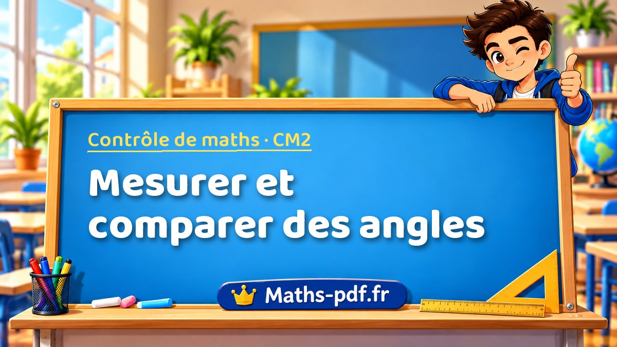 Mesurer et comparer des angles – Contrôle de maths niveau CM2 sur Maths-pdf.fr