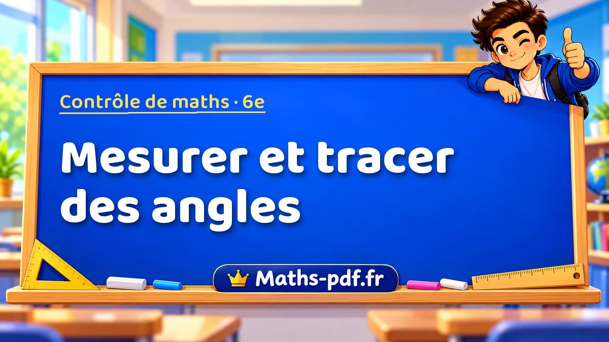 Mesurer et tracer des angles – Contrôle de maths niveau 6e sur Maths-pdf.fr