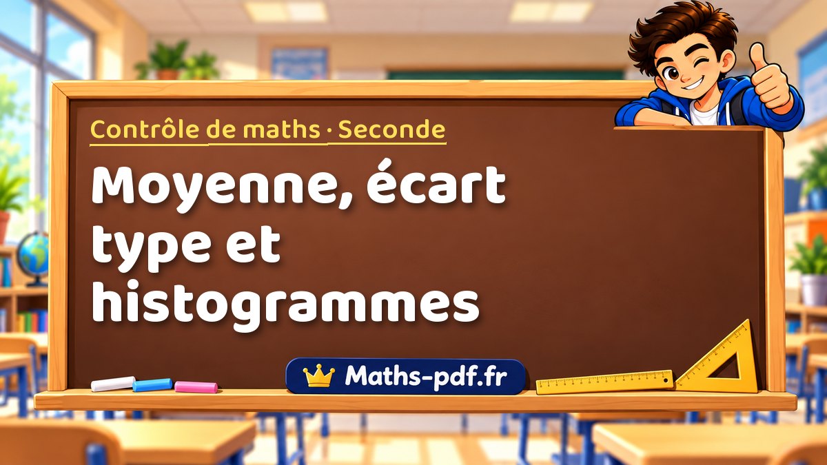Moyenne, écart type et histogrammes – Contrôle de maths niveau Seconde sur Maths-pdf.fr