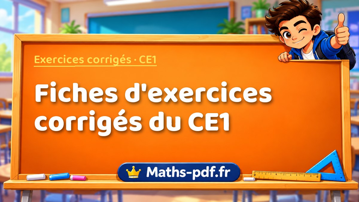 Fiches d'exercices corrigés du CE1 : exercices de maths en CE1 corrigés à imprimer en PDF