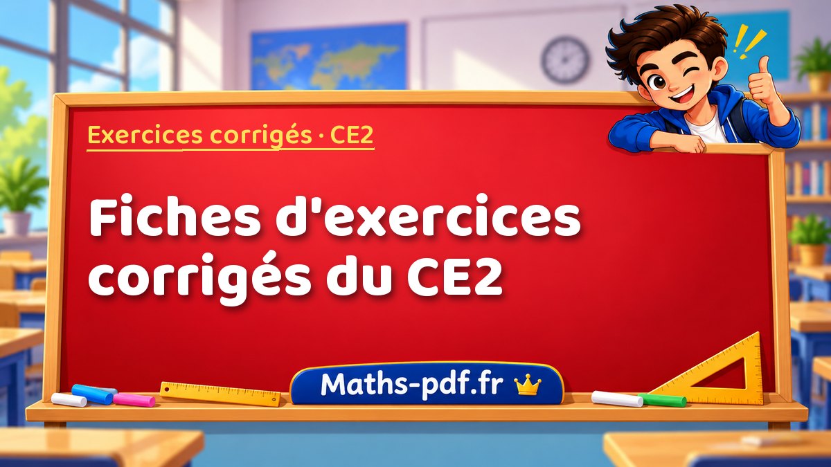 Fiches d'exercices corrigés du CE2 : exercices de maths en CE2 corrigés à imprimer en PDF