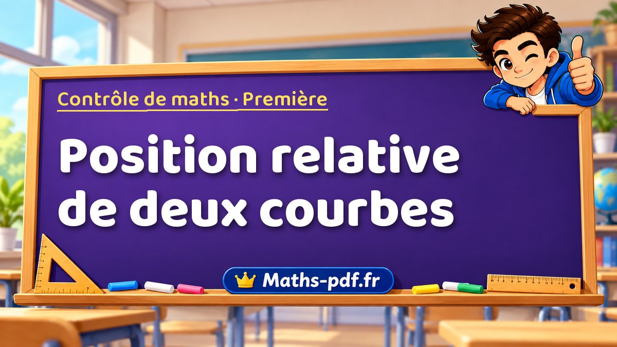 Position relative de deux courbes – Contrôle de maths niveau Première sur Maths-pdf.fr