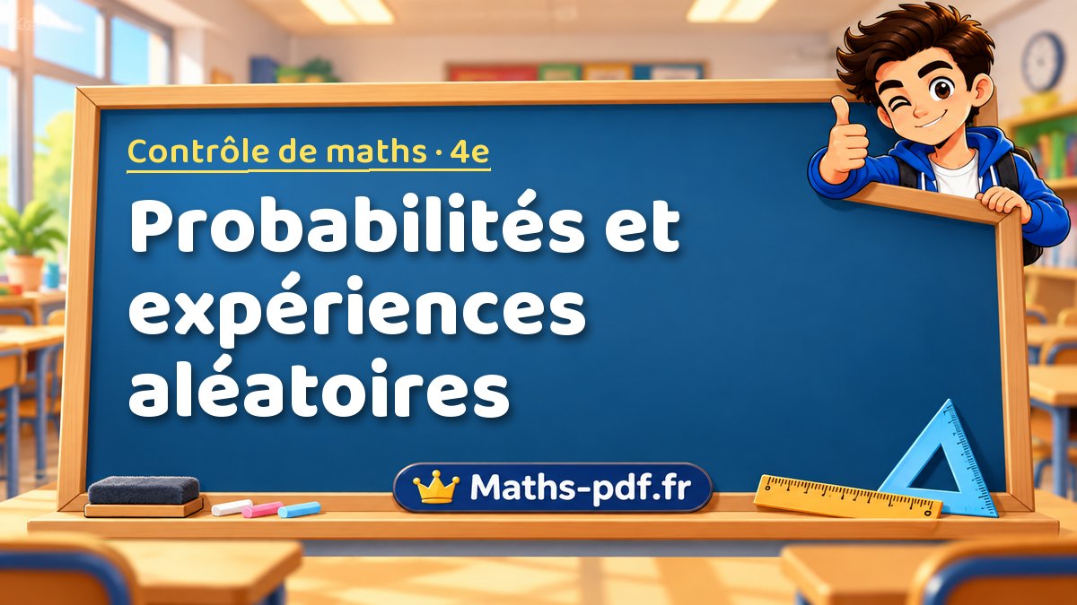 Probabilités et expériences aléatoires – Contrôle de maths niveau 4e sur Maths-pdf.fr