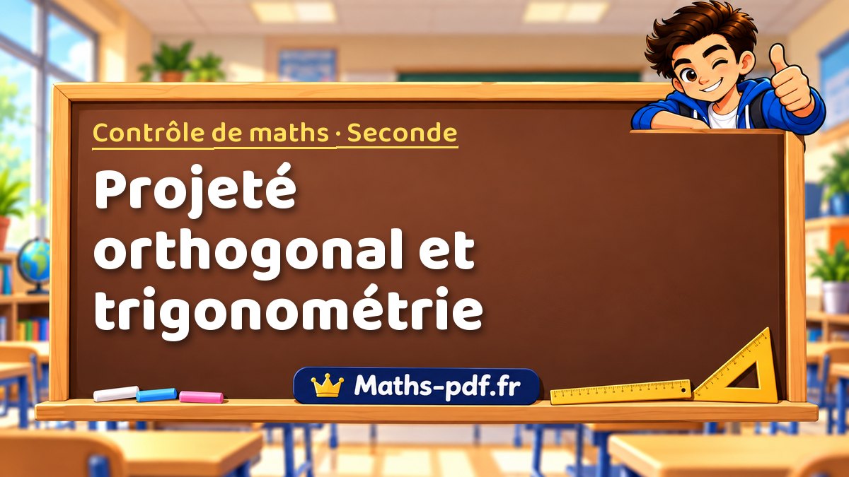Projeté orthogonal et trigonométrie – Contrôle de maths niveau Seconde sur Maths-pdf.fr