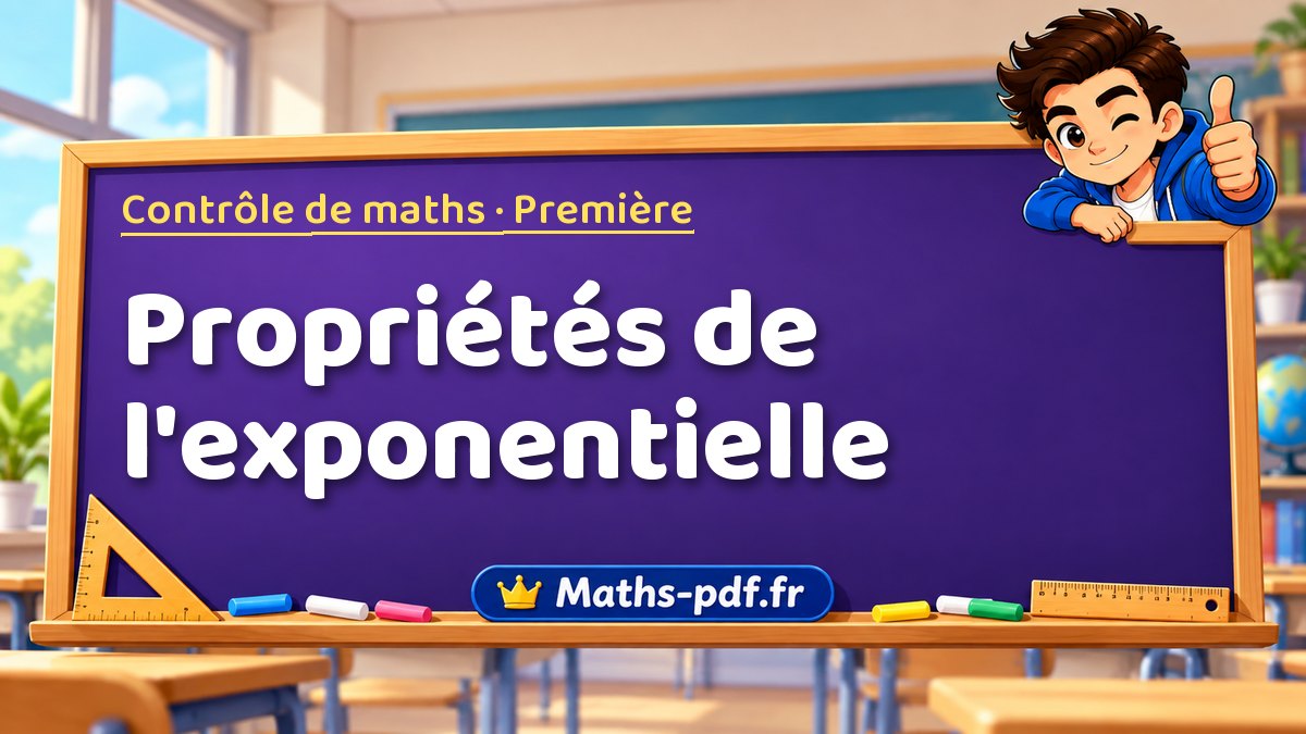 Propriétés de l'exponentielle – Contrôle de maths niveau Première sur Maths-pdf.fr