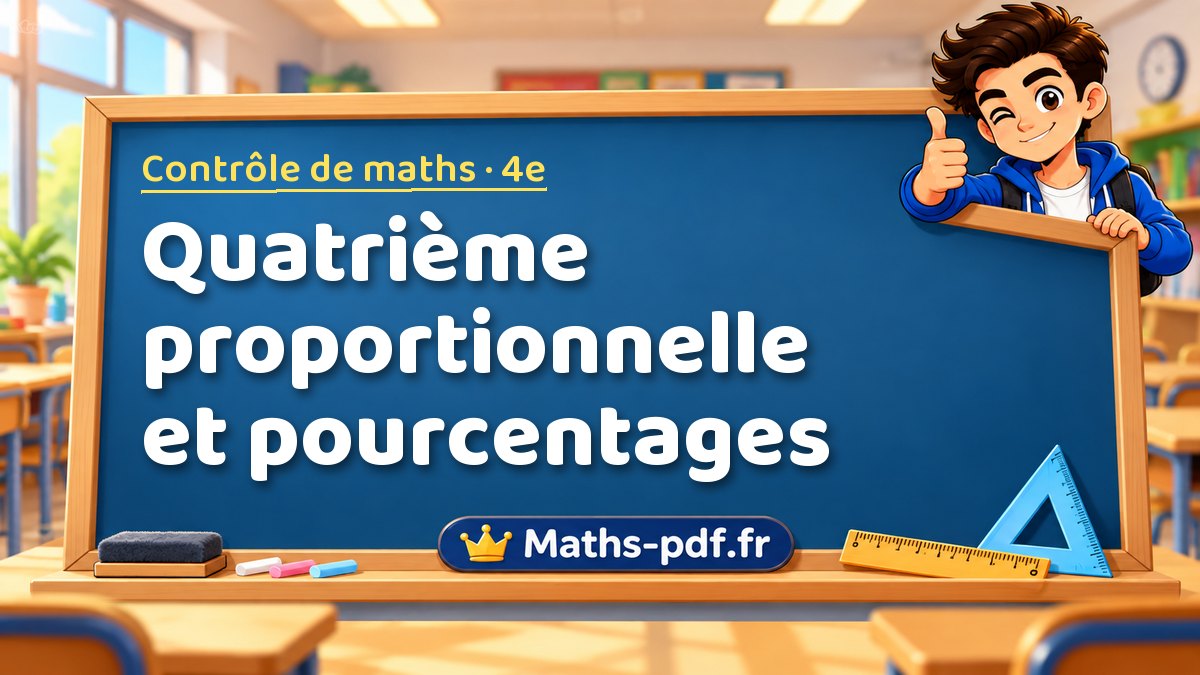Quatrième proportionnelle et pourcentages – Contrôle de maths niveau 4e sur Maths-pdf.fr