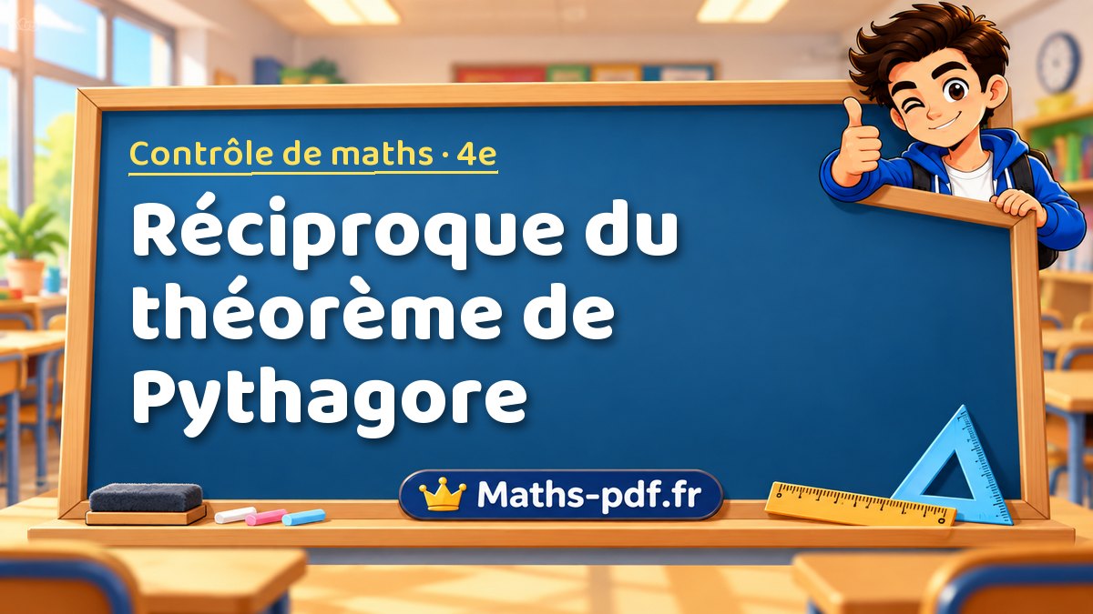Réciproque du théorème de Pythagore – Contrôle de maths niveau 4e sur Maths-pdf.fr