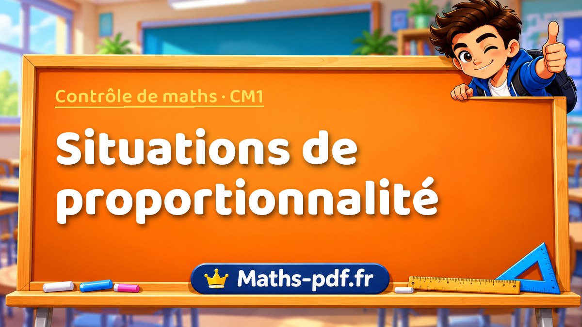 Situations de proportionnalité – Contrôle de maths niveau CM1 sur Maths-pdf.fr