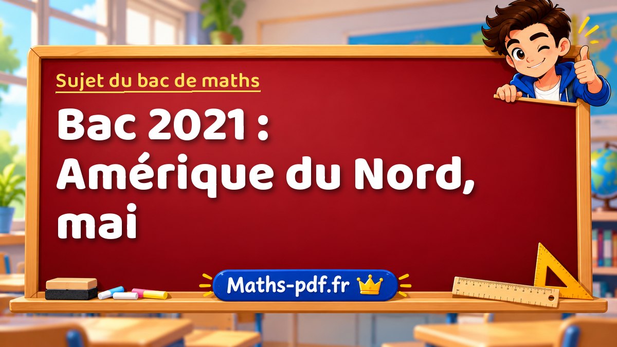 Sujet de maths – Bac 2021 : Amérique du Nord, mai – Maths-pdf.fr