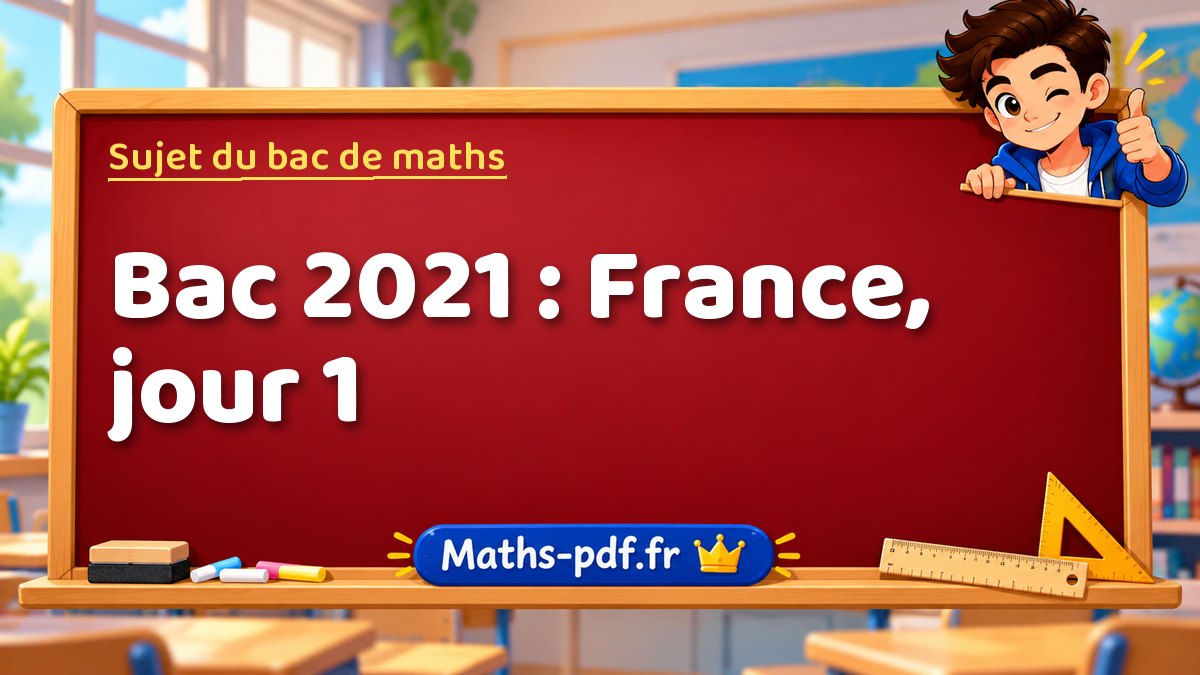 Sujet de maths – Bac 2021 : France, jour 1 – Maths-pdf.fr