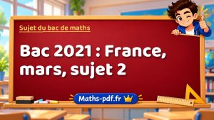 Sujet du bac de maths 2021 : France, mars, sujet 2
