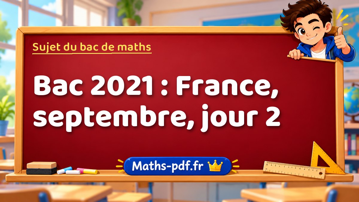 Sujet de maths – Bac 2021 : France, septembre, jour 2 – Maths-pdf.fr