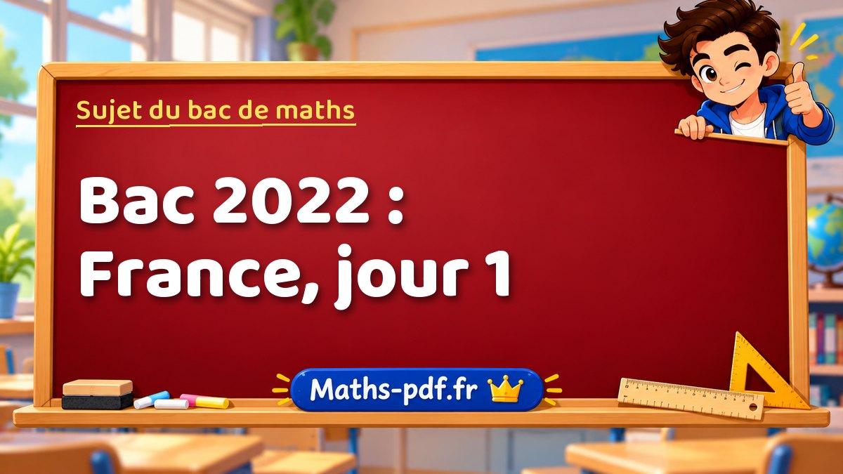 Sujet de maths – Bac 2022 : France, jour 1 – Maths-pdf.fr
