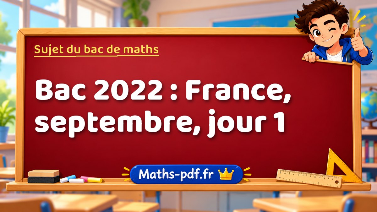 Sujet de maths – Bac 2022 : France, septembre, jour 1 – Maths-pdf.fr