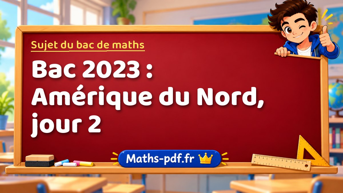 Sujet de maths – Bac 2023 : Amérique du Nord, jour 2 – Maths-pdf.fr