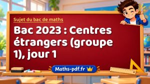 Sujet du bac de maths 2023 : Centres étrangers (groupe 1), jour 1