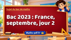 Sujet du bac de maths 2023 : France, septembre, jour 2
