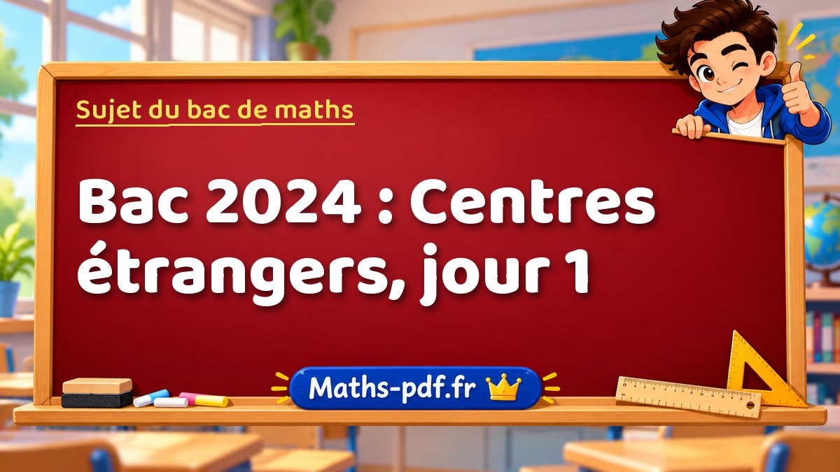 Sujet de maths – Bac 2024 : Centres étrangers, jour 1 – Maths-pdf.fr