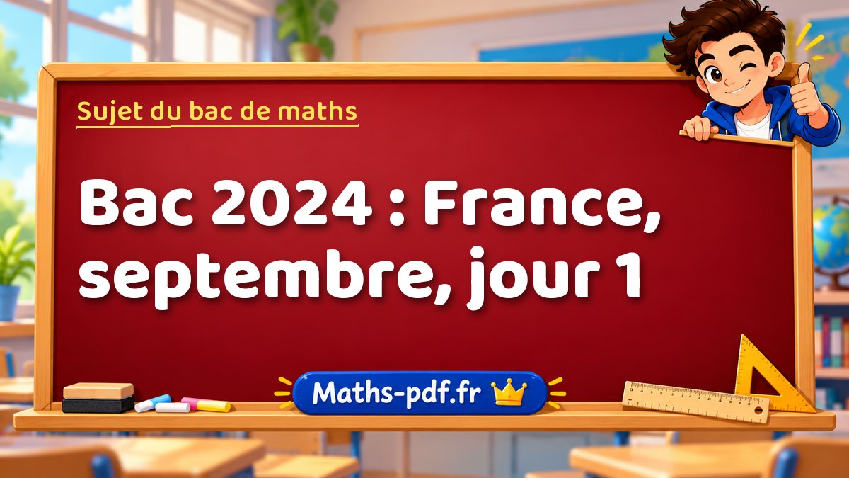 Sujet de maths – Bac 2024 : France, septembre, jour 1 – Maths-pdf.fr