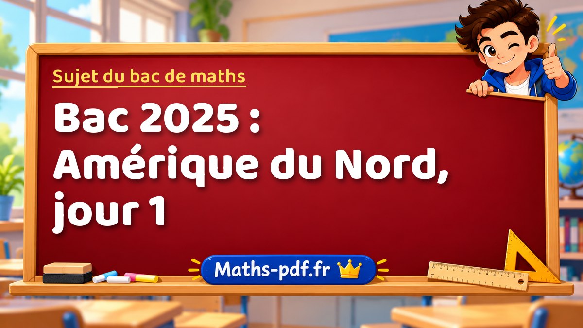 Sujet de maths – Bac 2025 : Amérique du Nord, jour 1 – Maths-pdf.fr
