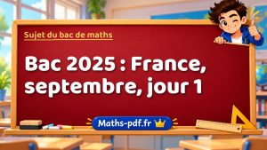 Sujet du bac de maths 2025 : France, septembre, jour 1