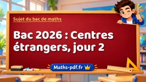 Sujet du bac de maths 2026 : Centres étrangers, jour 2