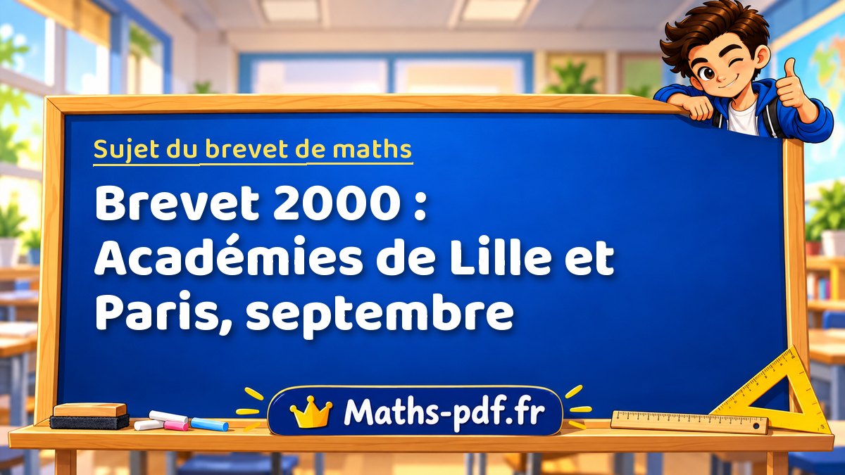 Sujet de maths – Brevet 2000 : Académies de Lille et Paris, septembre – Maths-pdf.fr
