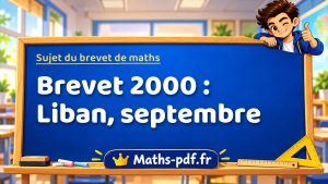 Sujet du brevet de maths 2000 : Liban, septembre