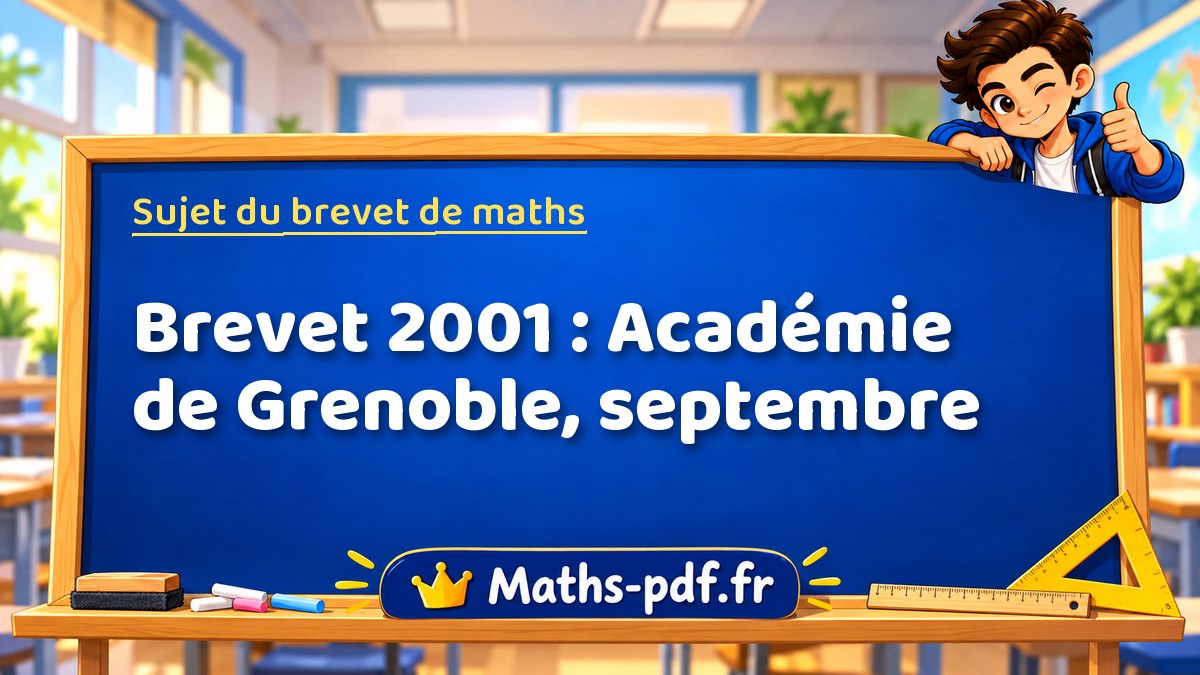 Sujet de maths – Brevet 2001 : Académie de Grenoble, septembre – Maths-pdf.fr