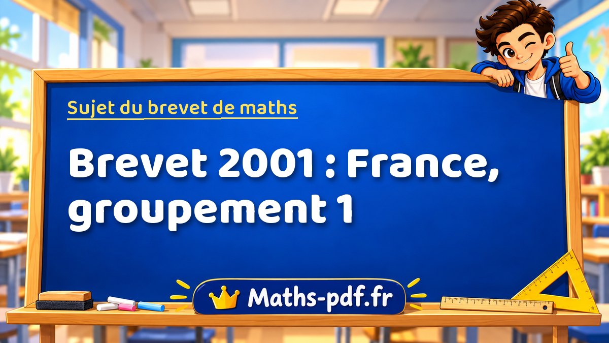 Sujet de maths – Brevet 2001 : France, groupement 1 – Maths-pdf.fr