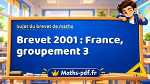 Sujet du brevet de maths 2001 : France, groupement 3