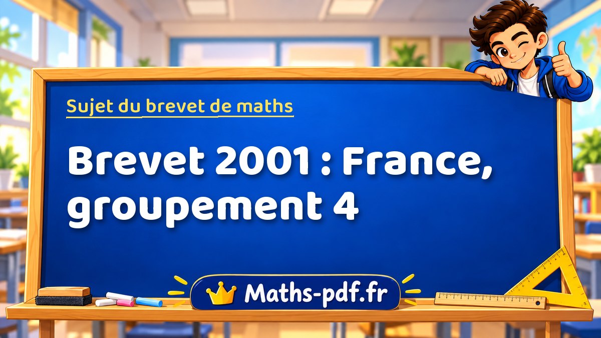 Sujet de maths – Brevet 2001 : France, groupement 4 – Maths-pdf.fr