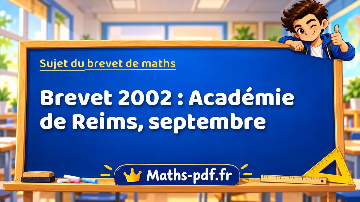 Sujet de maths – Brevet 2002 : Académie de Reims, septembre – Maths-pdf.fr